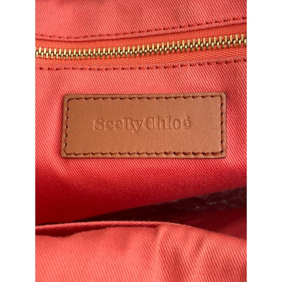 SEE BY CHLOE Cognac Leather Tote with Original Star Charm EUC - Picture 7 of 12